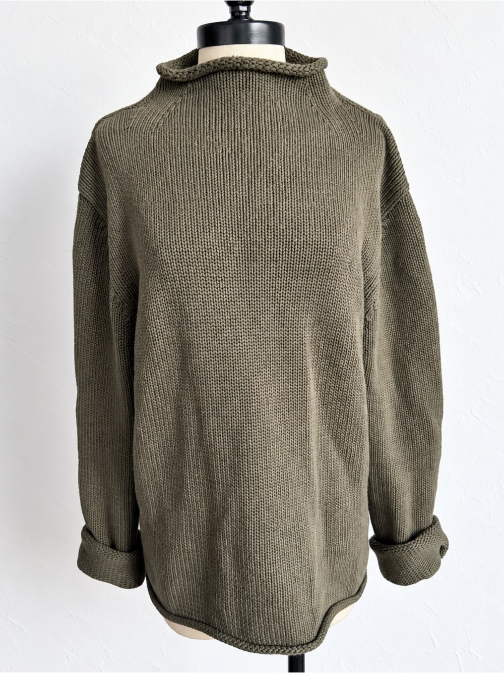 J. Crew Olive Green Crewneck Knit Sweater